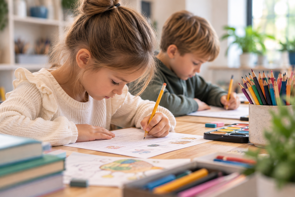 Attīstoši izglītojošas nodarbības sākumskolas bērniem Liepājā studijā Mākslas Pasāža RADI